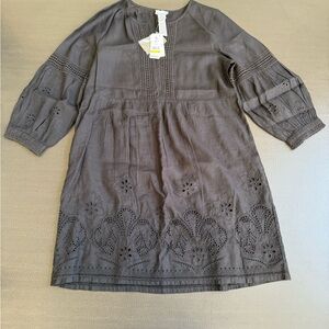 Tommy Bahama Charcoal Embroidered Top